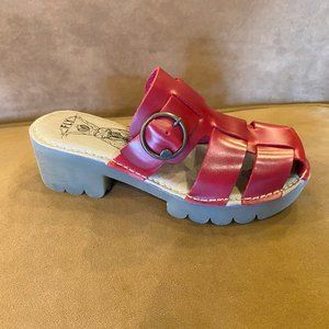 Fly London Red Fisherman Clogs